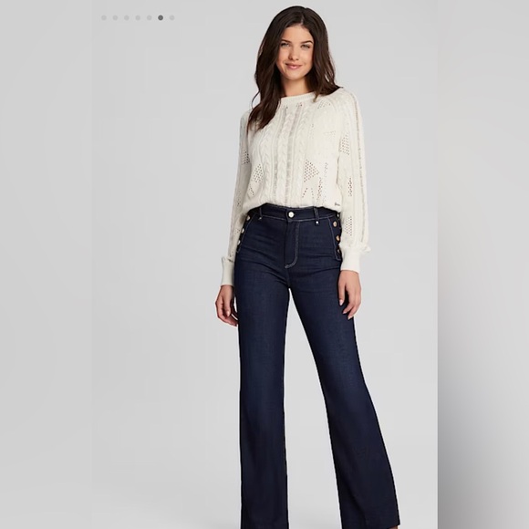 Guess Eco Faye Sailor Flared side button lefty indigo jeans
size 28x32 brand new - Picture 3 of 17